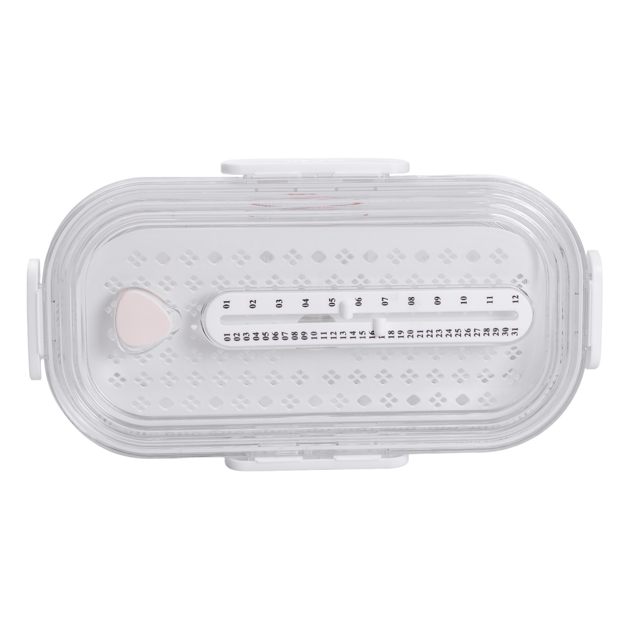 Контейнер для їжі пластиковий 32.5х17.5х6 см харчовий контейнер з індикатором дати 1 л Білий HP-27-7