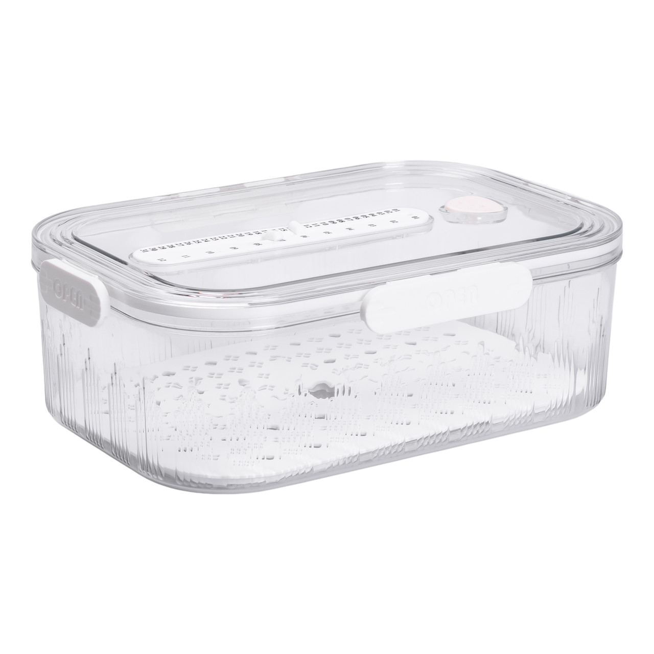 Контейнер для їжі пластиковий 32.5х22.5х11 см харчовий контейнер з індикатором дати 4.2 л Білий HP-27-2