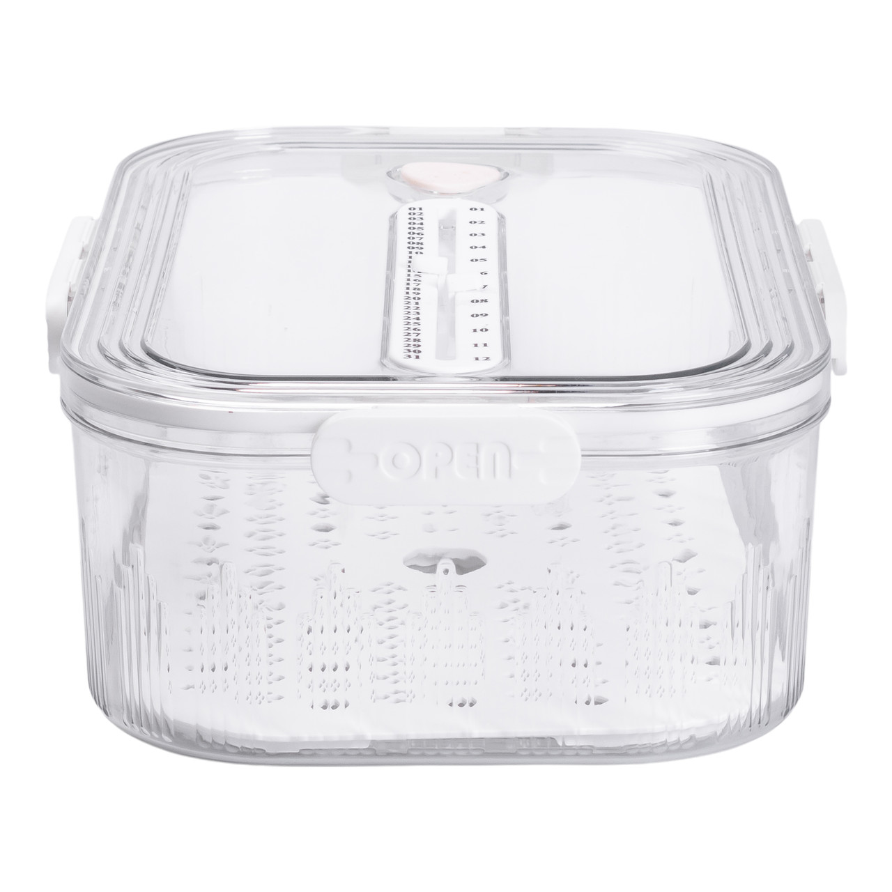 Контейнер для їжі пластиковий 32.5х22.5х11 см харчовий контейнер з індикатором дати 4.2 л Білий HP-27-2