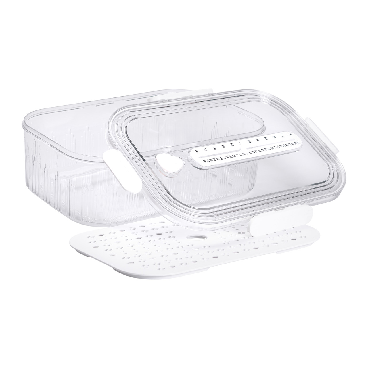 Контейнер для їжі пластиковий 32.5х22.5х11 см харчовий контейнер з індикатором дати 4.2 л Білий HP-27-2