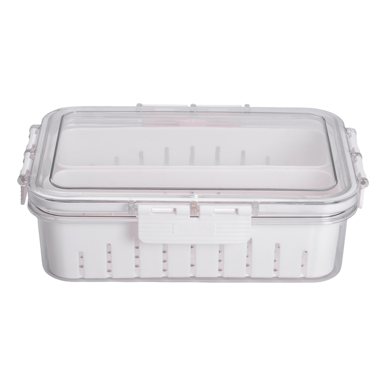 Контейнер для їжі з 2 відсіками 23.5х17х7 см судок для їжі пластиковий 1.4 л Білий HP-27-11