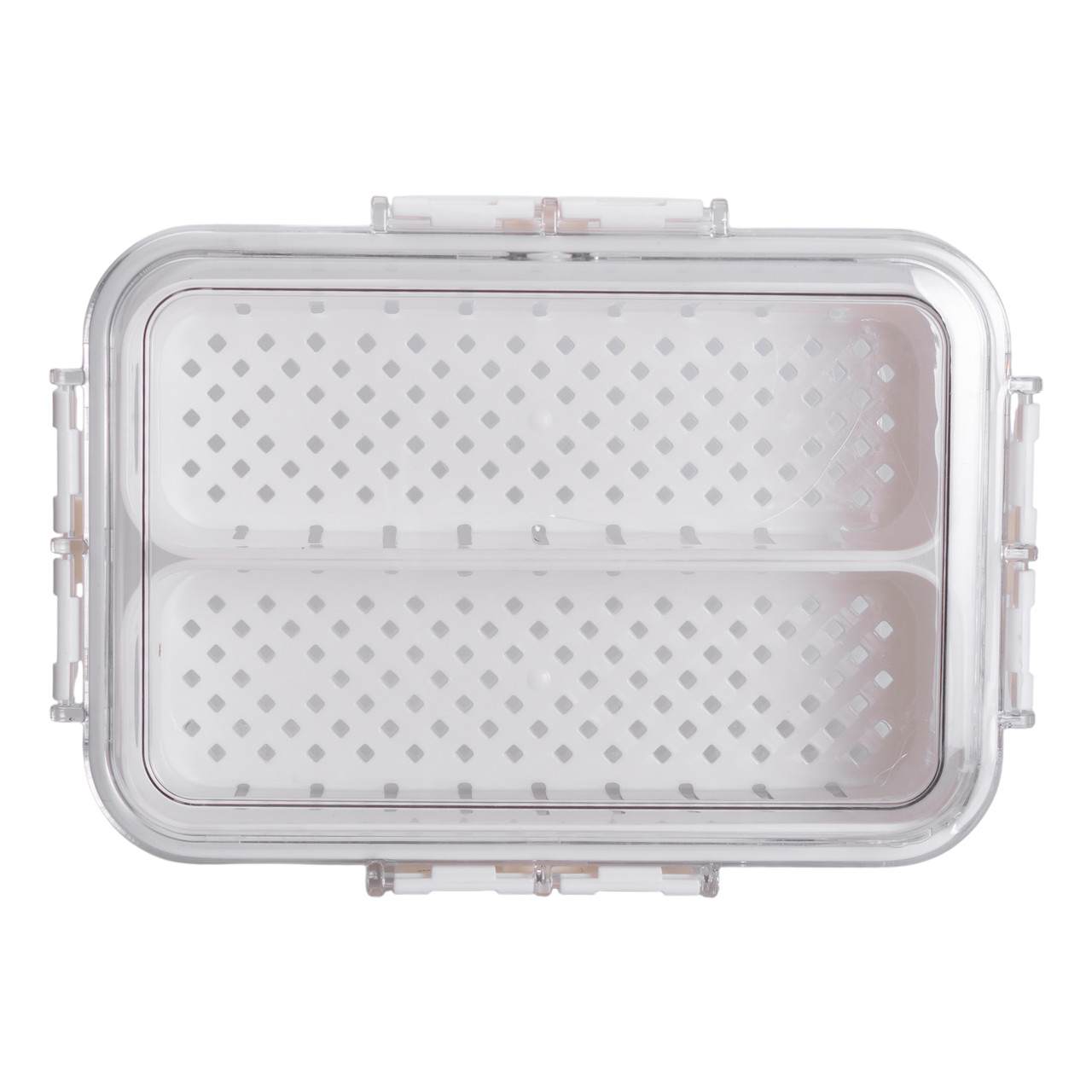 Контейнер для їжі з 2 відсіками 23.5х17х7 см судок для їжі пластиковий 1.4 л Білий HP-27-11