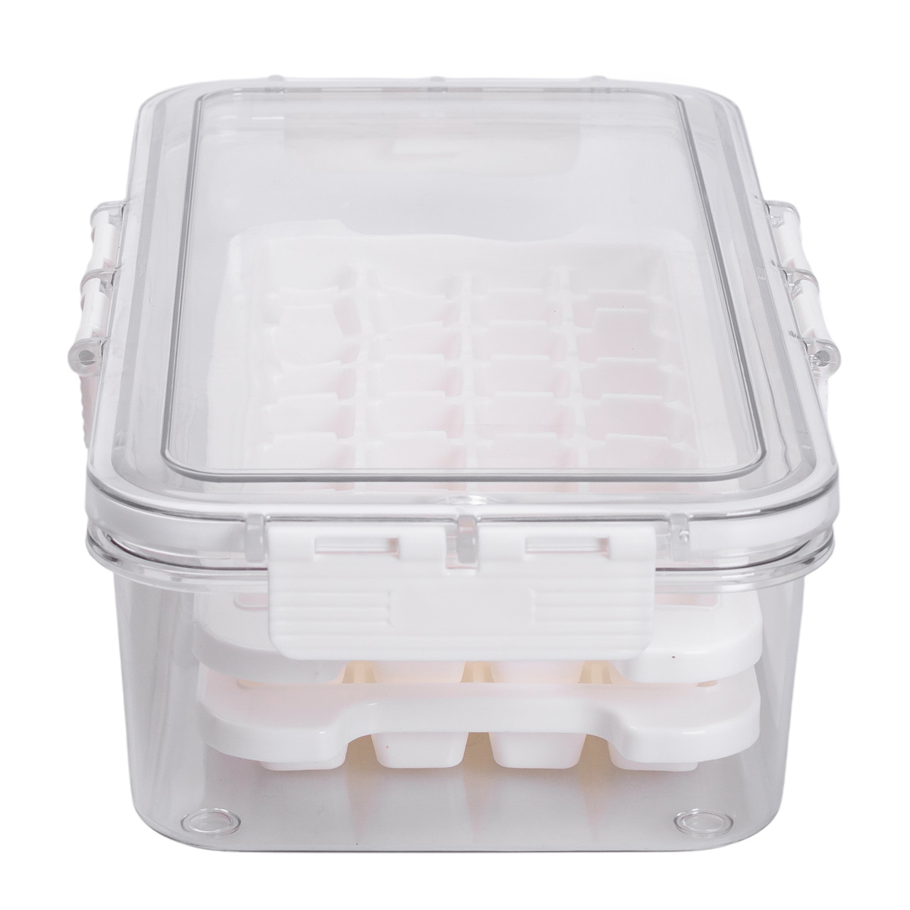 Контейнер для заморозки льоду з кришкою 72 відсіку 30.5х16х7.5 см харчовий контейнер пластиковий Бежевий HP-27-9