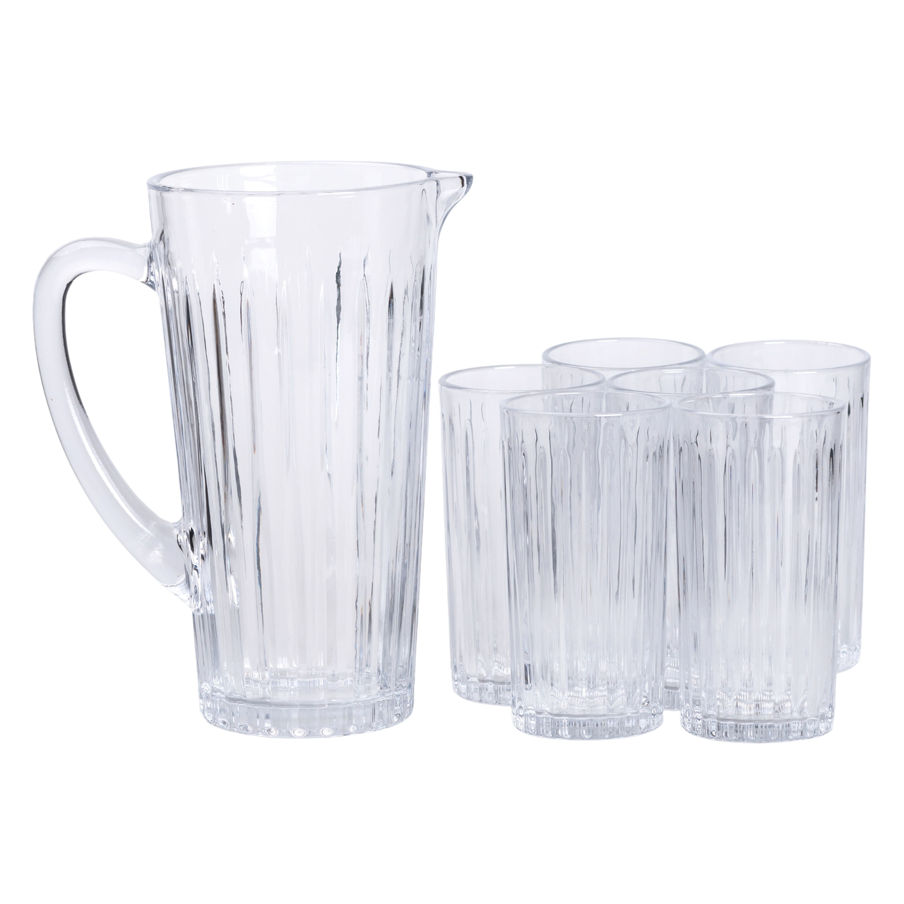Глечик 1.2 літра зі склянками 6 штук по 320 мл графин для компоту соку води лимонаду HP-19-5
