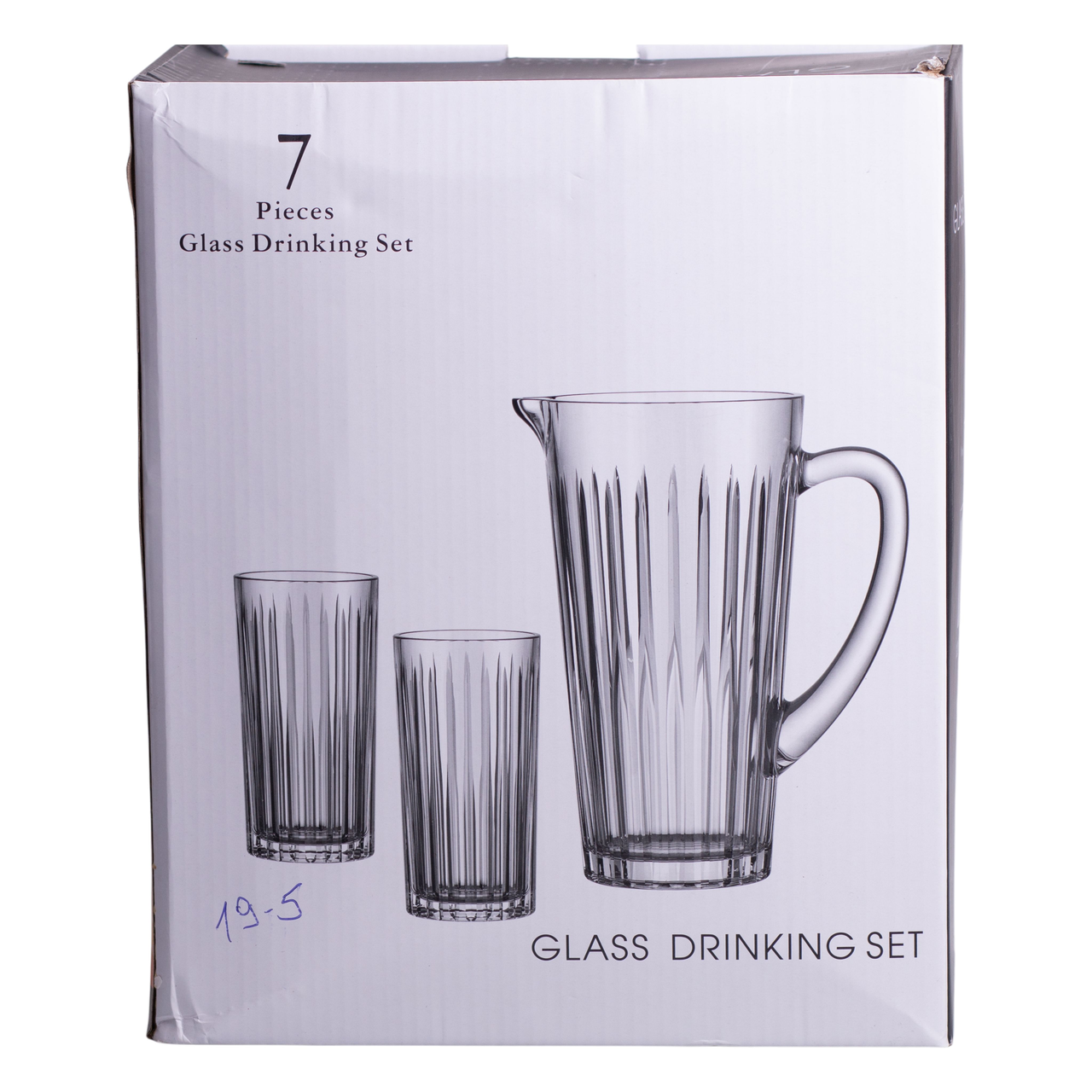 Глечик 1.2 літра зі склянками 6 штук по 320 мл графин для компоту соку води лимонаду HP-19-5