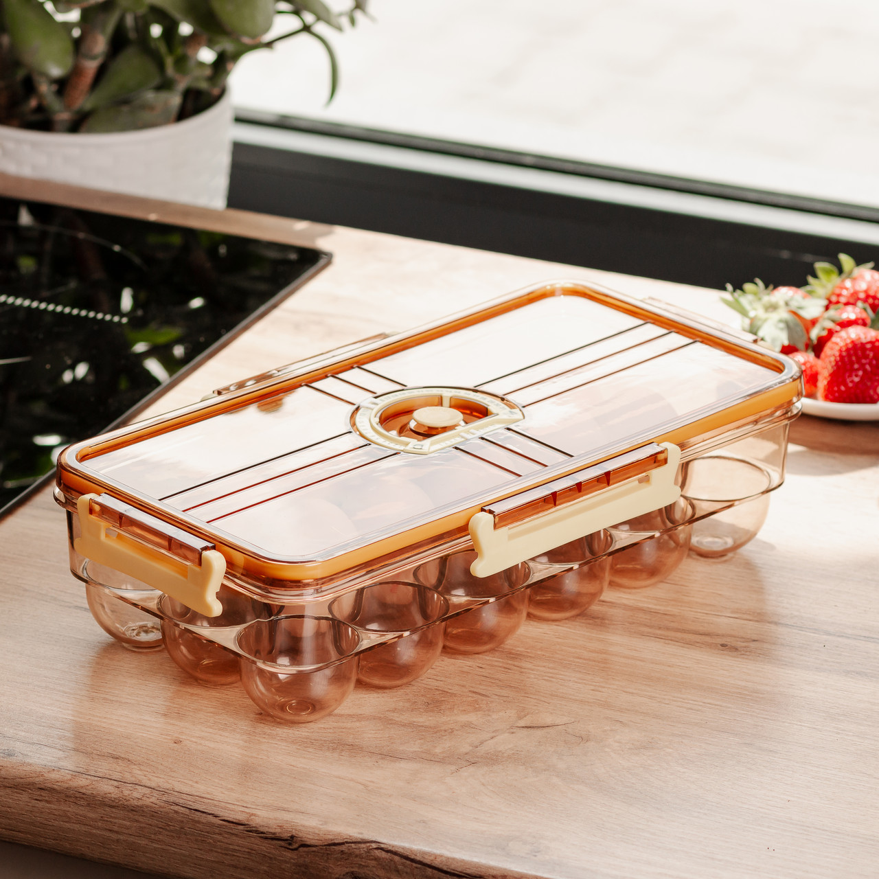 Лоток для яєць пластиковий на 18 комірок 32.5х18х8 см Коричневий HP-27-1