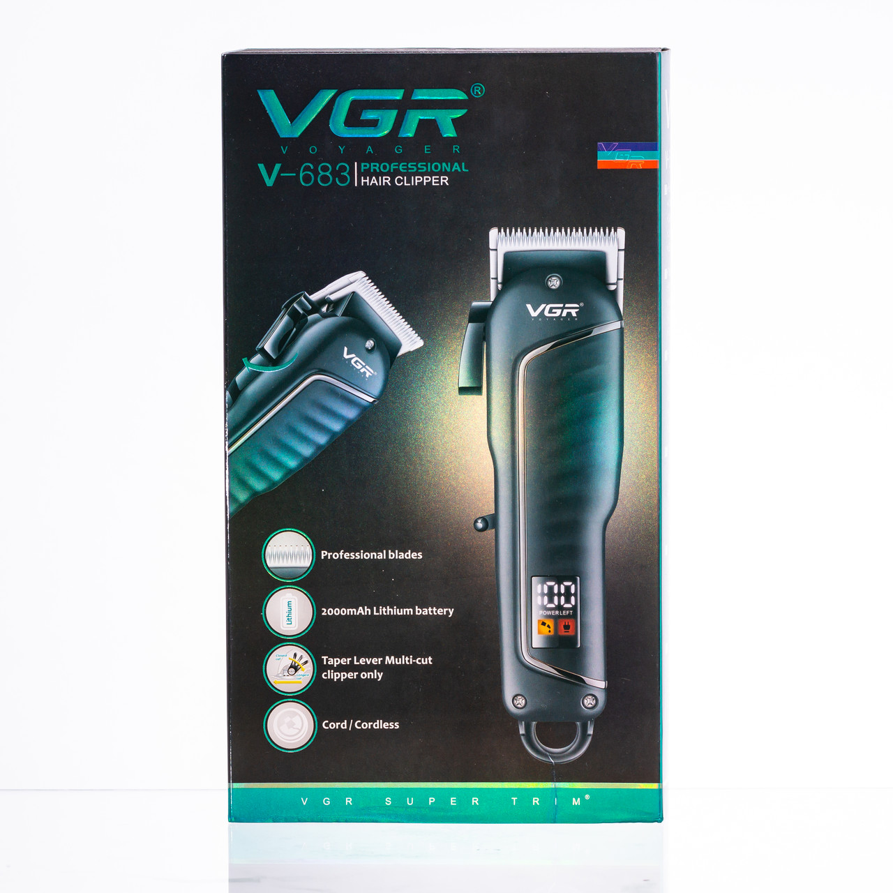 Машинка для стрижки LED професійна з насадками VGR V-683