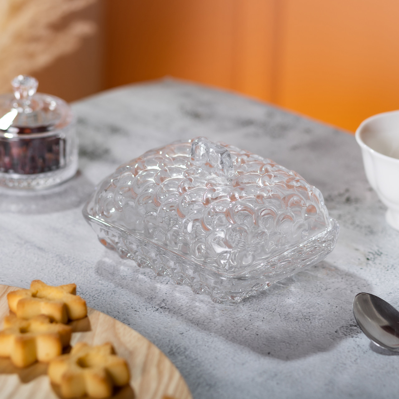 Маслянка для вершкового масла 17х10.5х8 см з кришкою зі скла HP-YH-46