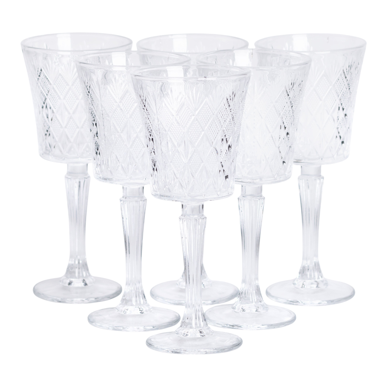 Набір келихів для вина на високій ніжці 6 шт 295 мл скляні HP-19-127