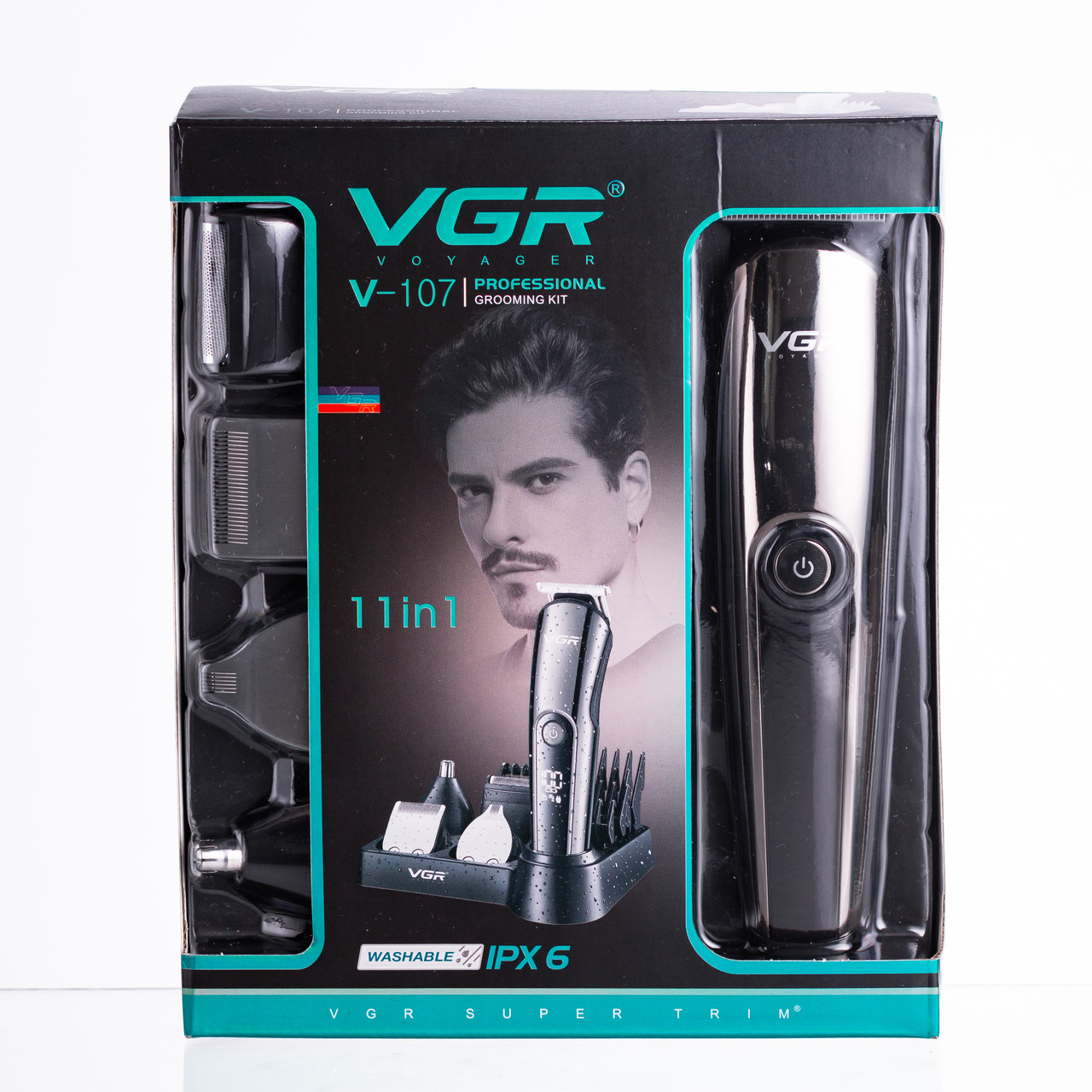Набір для стрижки волосся 5 в 1 машинка, триммер та бритва Vgr V-107