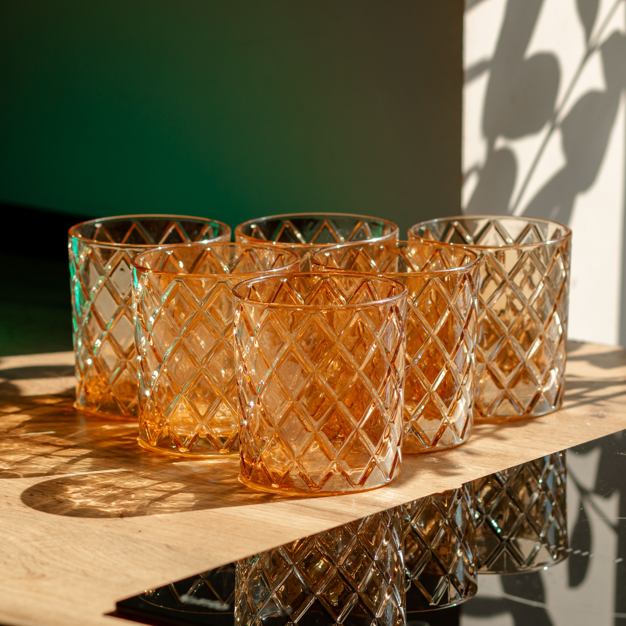 Набір склянок 6 штук по 320 мл для віскі Золото HP-19-11GLASS