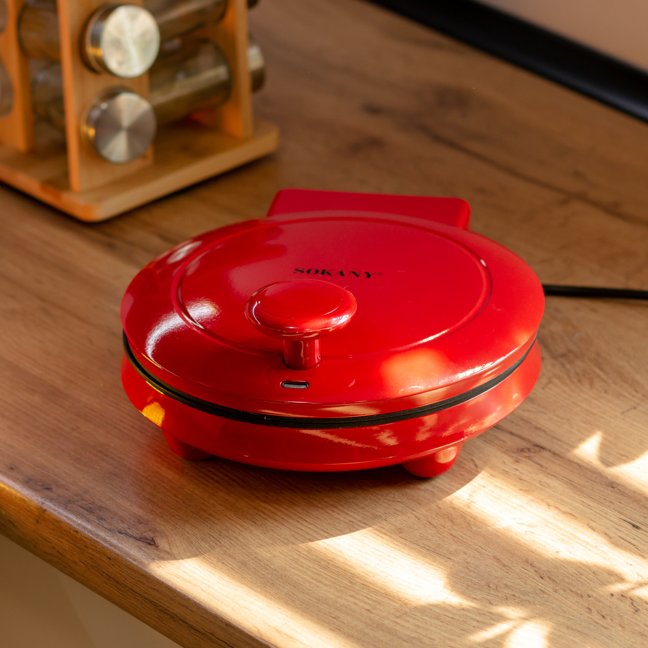 Піца мейкер електрична 1000 Вт з антипригарним покриттям і подвійним нагріванням Sokany SK-08013