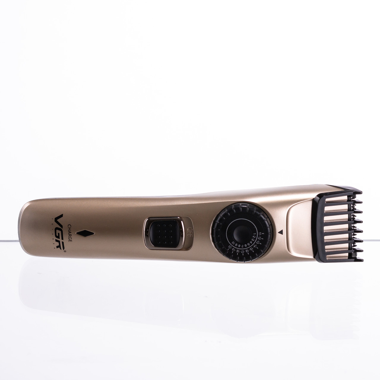 Машинка для стрижки волосся та бороди на акумуляторі з насадками Золотистий VGR V-031