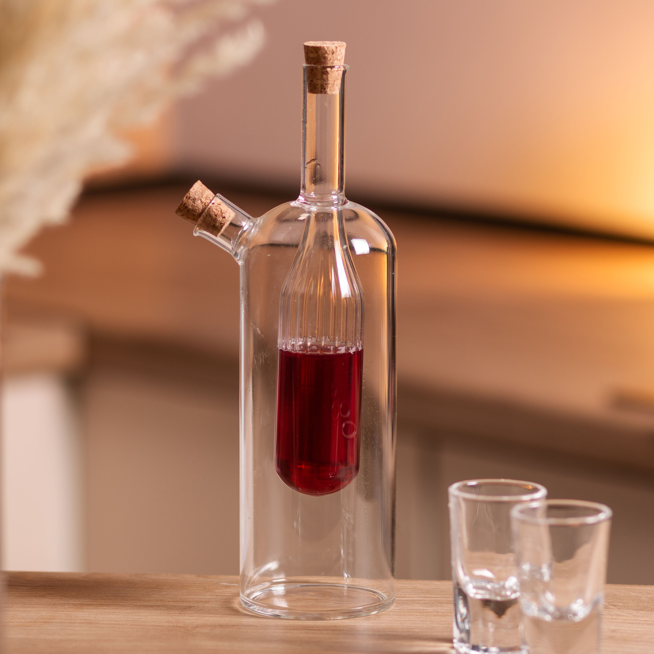 Скляна пляшка подвійна для олії та оцту 2в1 500 мл HP-34-13