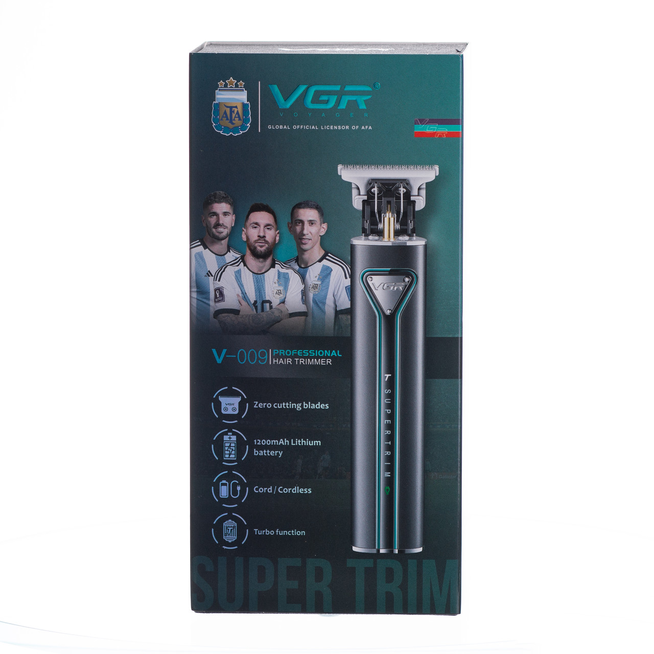 Тример для стрижки волосся акумуляторний 4 насадки Чорний VGR V-009