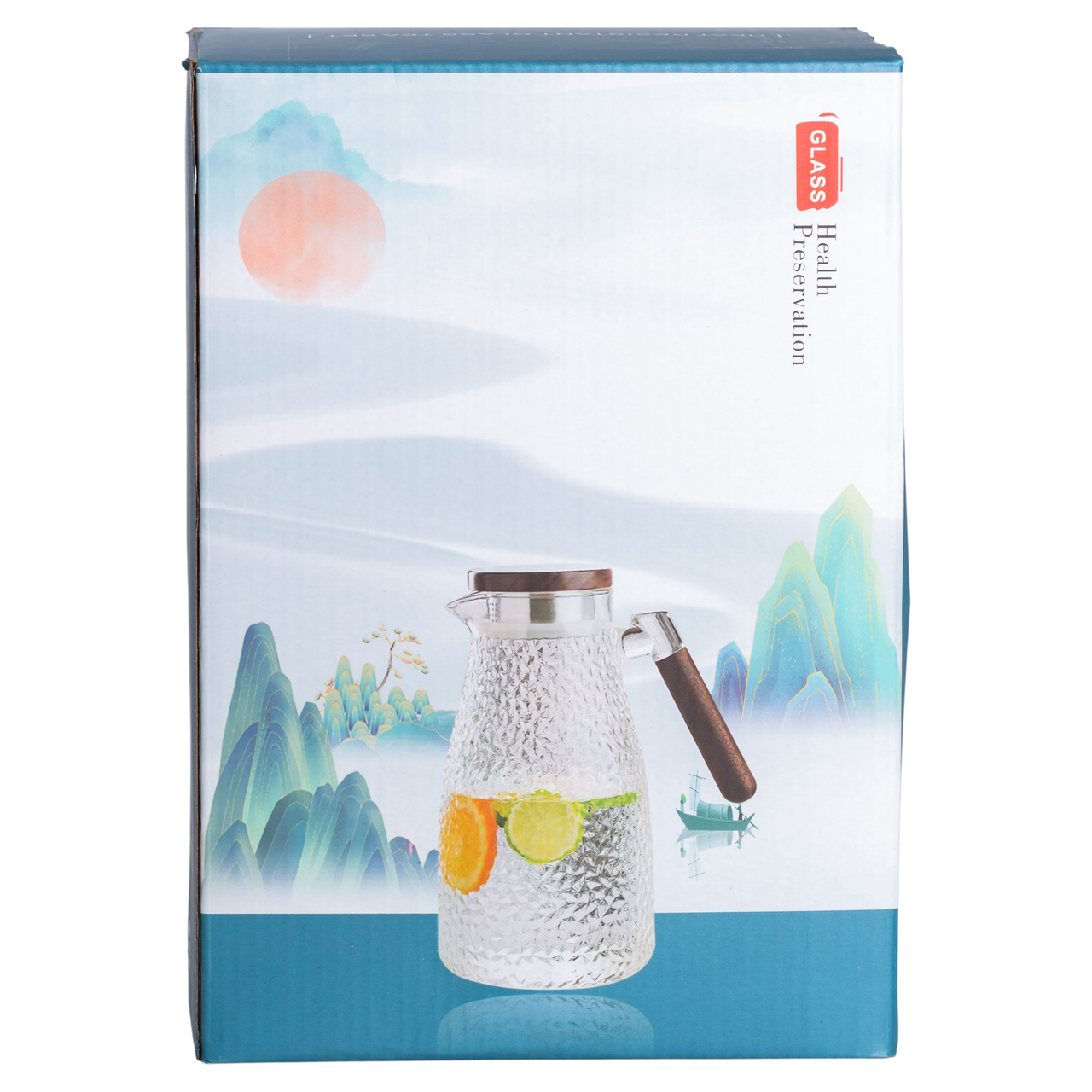 Заварник скляний для чаю 2 л Чайник для заварювання з ручкою прозорий HP-34-32