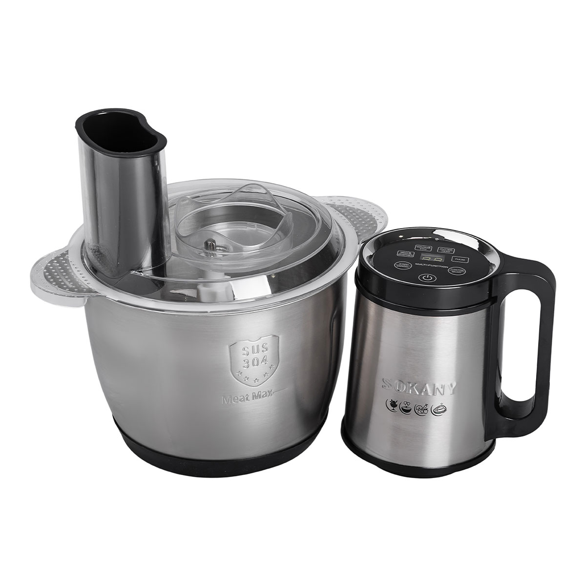 Чопер подрібнювач 600 Вт 6 лез з чашею на 2,5 літра м'ясорубка Sokany SK-06035
