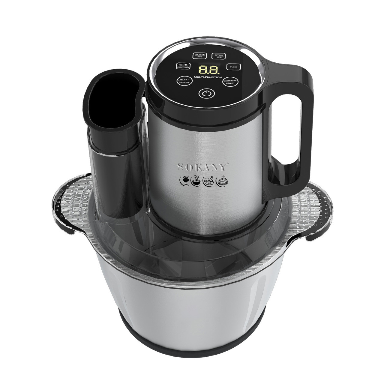 Чопер подрібнювач 600 Вт 6 лез з чашею на 2,5 літра м'ясорубка Sokany SK-06035