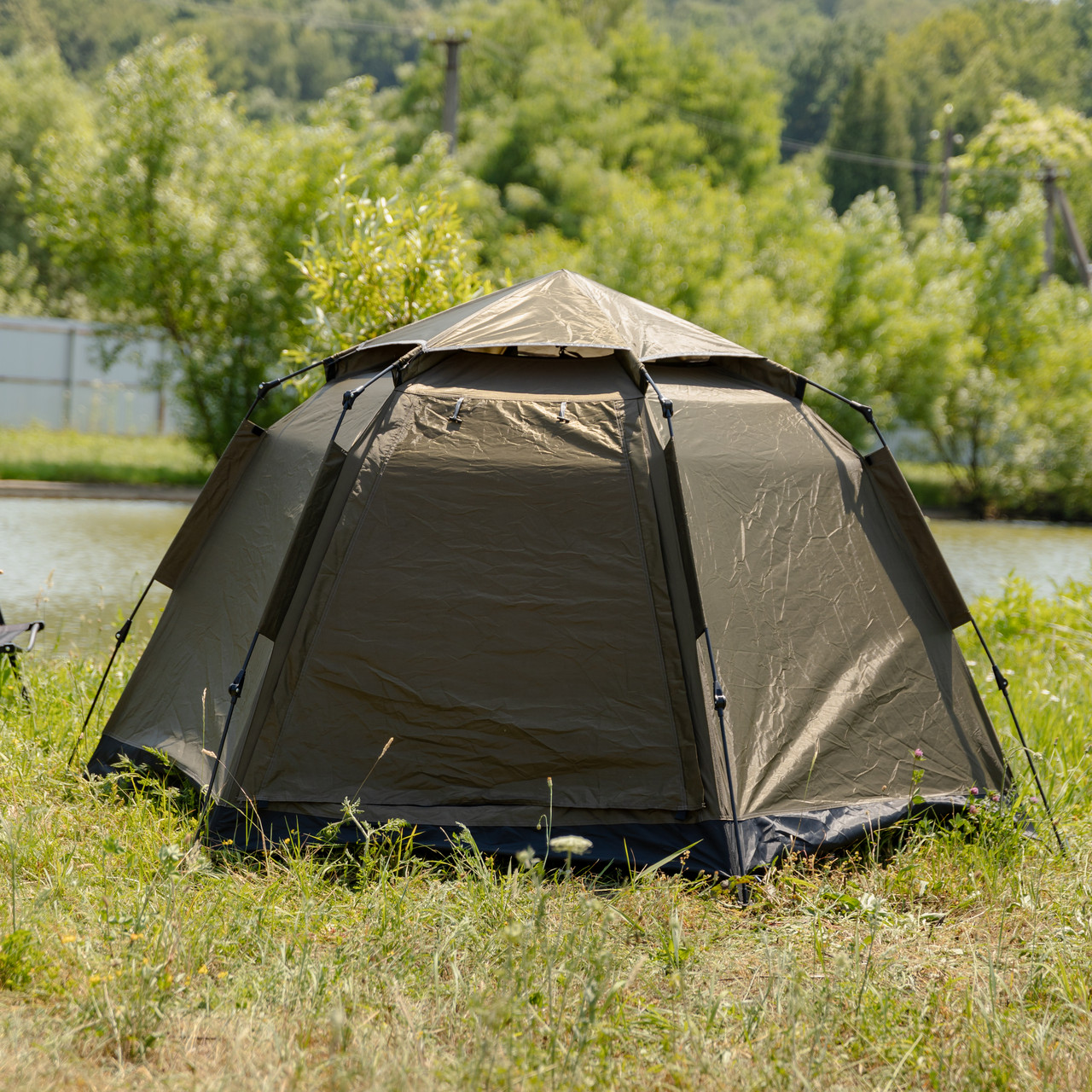 Намет автоматичний тримісний 240×210×130 (см) кемпінговий туристичний LU-020 Хакі