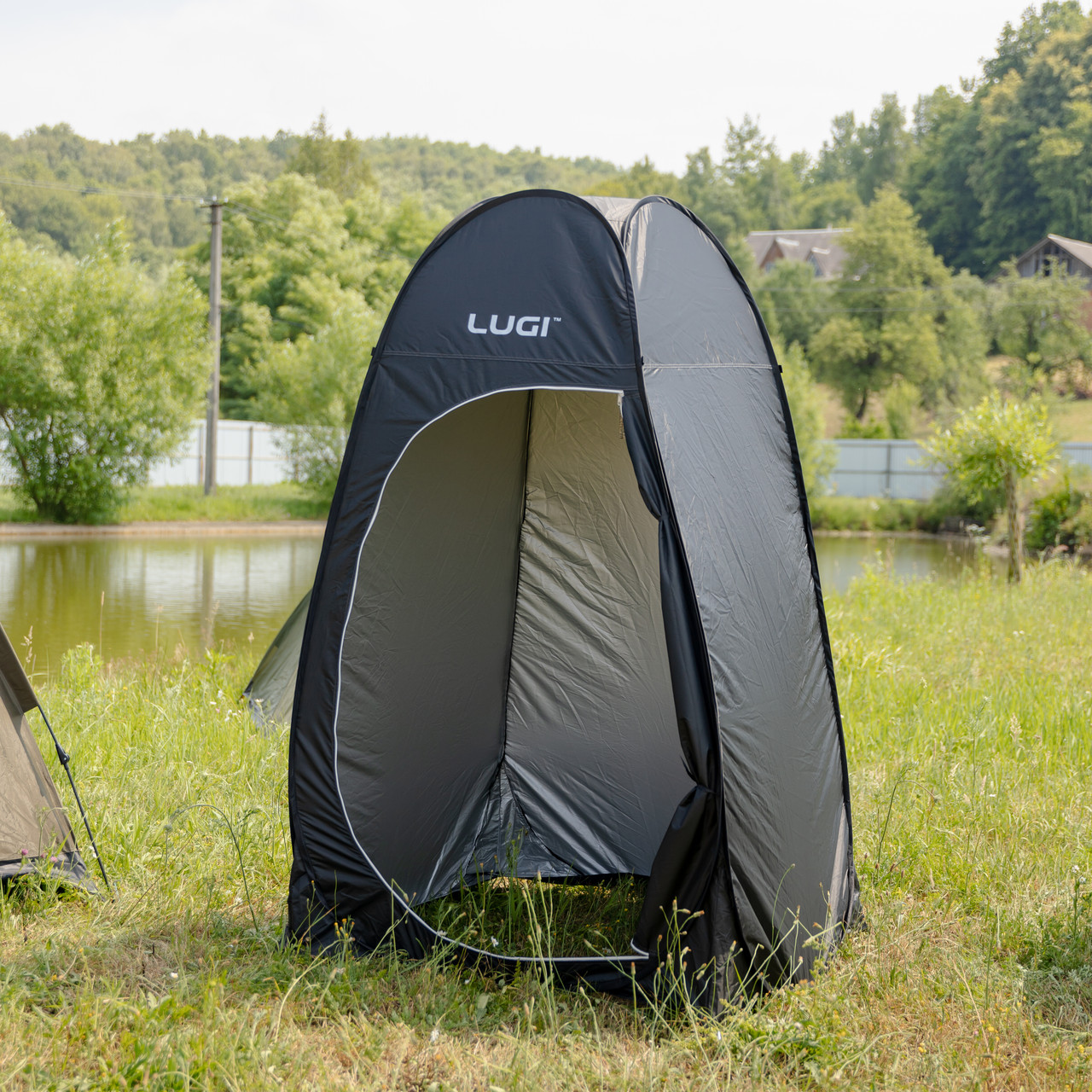 Намет душ-туалет для кемпінгу автомат 120×120×190 (см) тент для душу та туалету туристичний LU-015DB Чорний