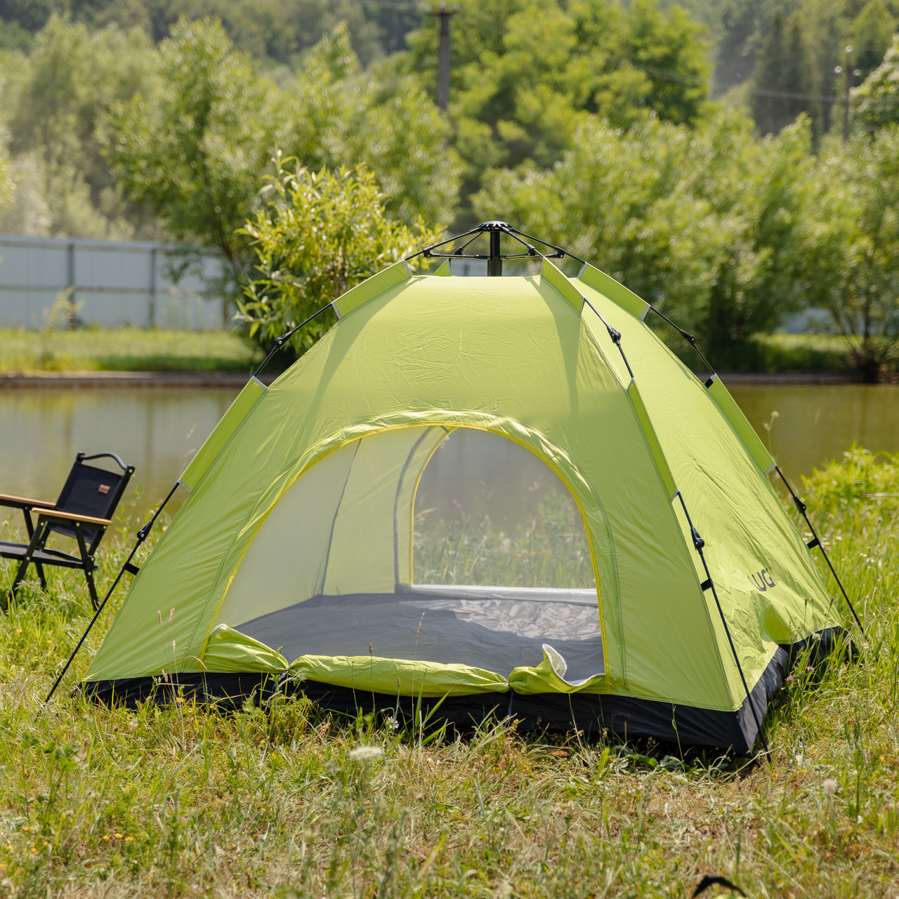 Намет кемпінговий 2 на 2 метри автоматичний для риболовлі походу туристичний LU-019M Салатовий