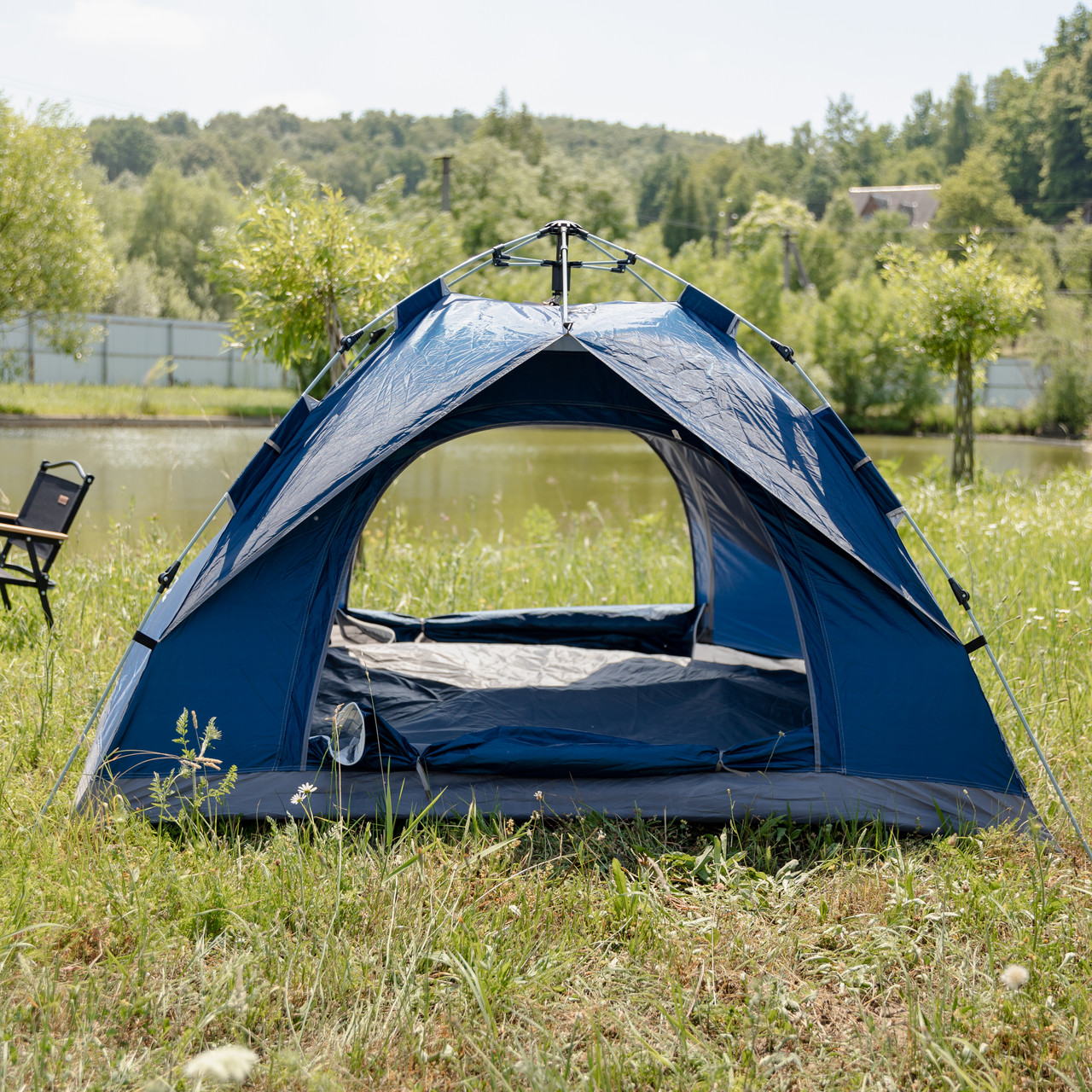 Намет кемпінговий тримісний 190×190×140 (см) автоматичний LU-002 Сиій