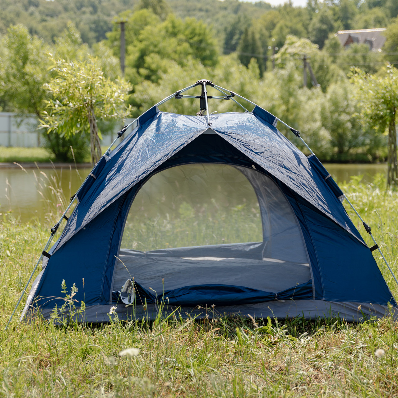 Намет кемпінговий тримісний 190×190×140 (см) автоматичний LU-002 Сиій