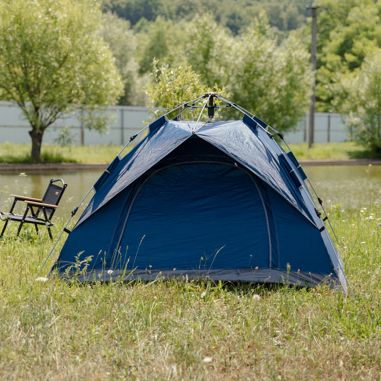 Намет кемпінговий тримісний 190×190×140 (см) автоматичний LU-002 Сиій