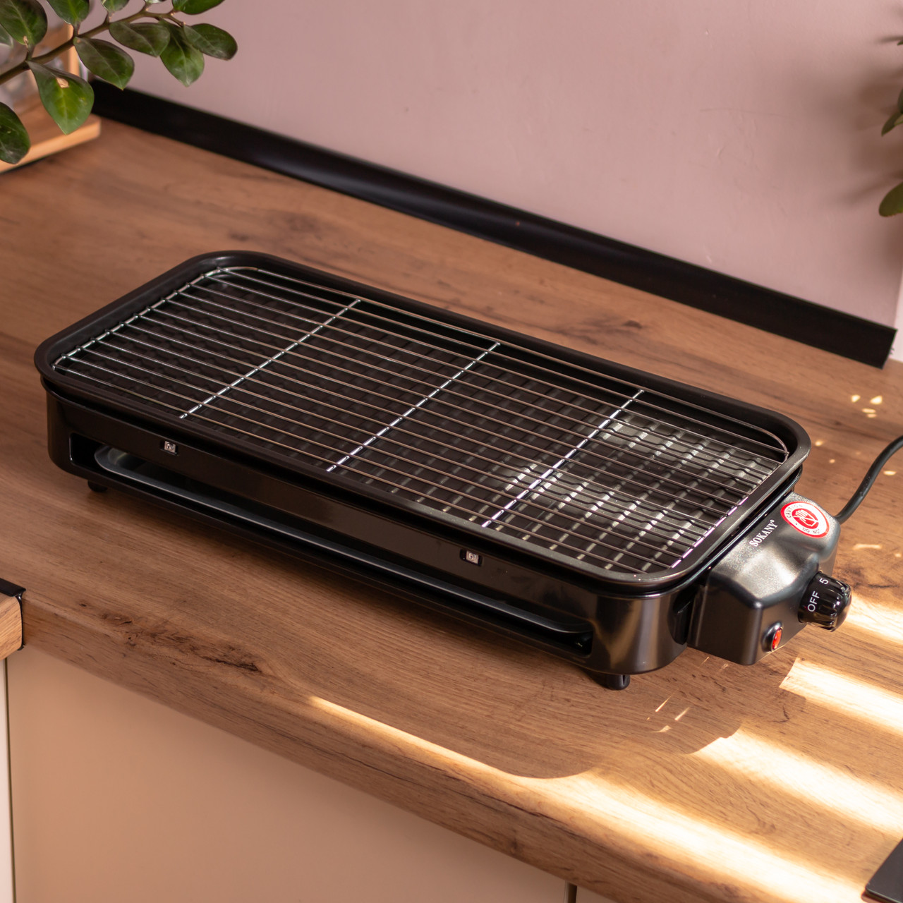 Електричний гриль настільний чорний 1500 Вт Sokany SK-6112