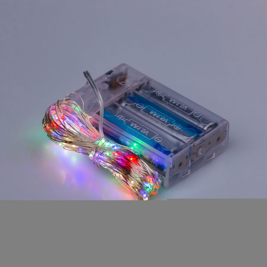 Гірлянда світлодіодна на батарейках GarlandoPro 100LED 10 метрів мідний дріт світлодіодна гірлянда 1733027ML