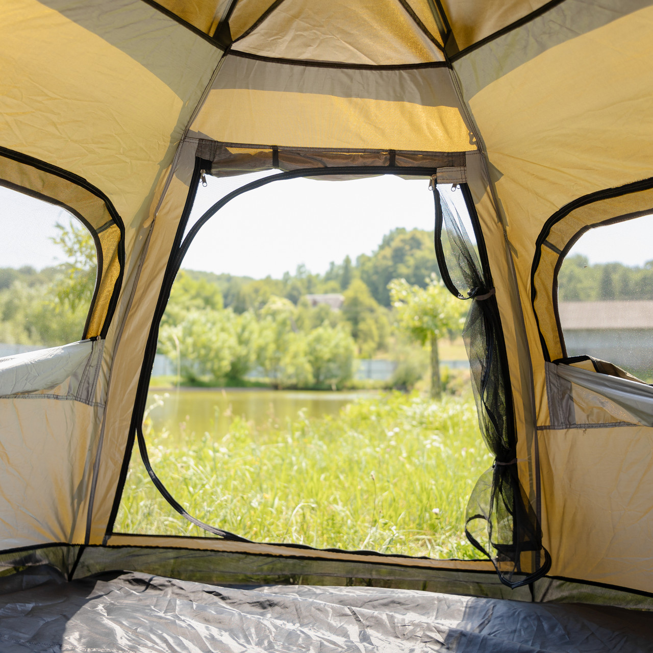 Намет автоматичний тримісний 240×210×130 (см) кемпінговий туристичний LU-020 Хакі