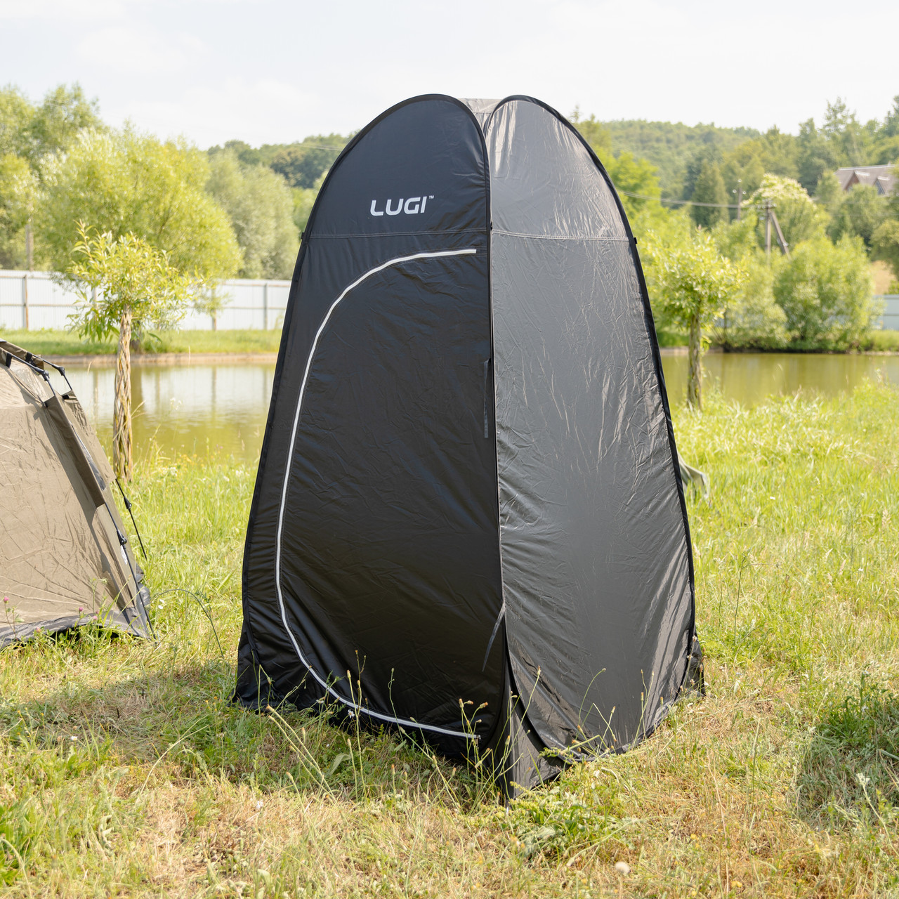 Намет душ-туалет для кемпінгу автомат 120×120×190 (см) тент для душу та туалету туристичний LU-015DB Чорний