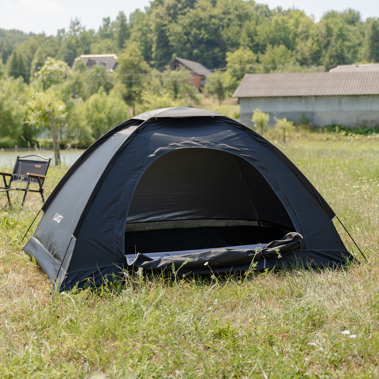 Намет двомісний 200×150×120 см кемпінговий туристичний для риболовлі LU-025B Чорний