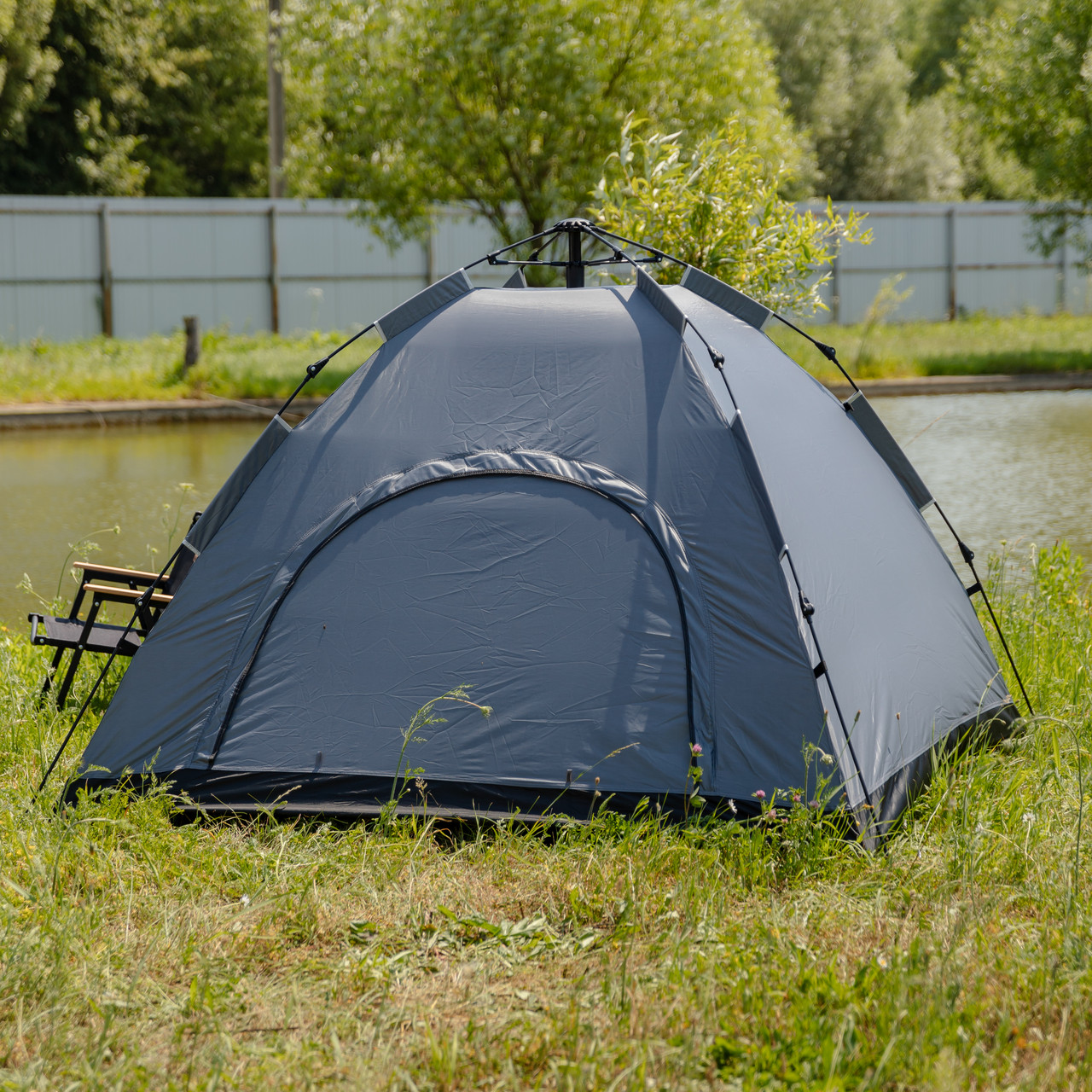 Намет кемпінговий 2 на 2 метри автоматичний для риболовлі походу туристичний LU-019G Сірий