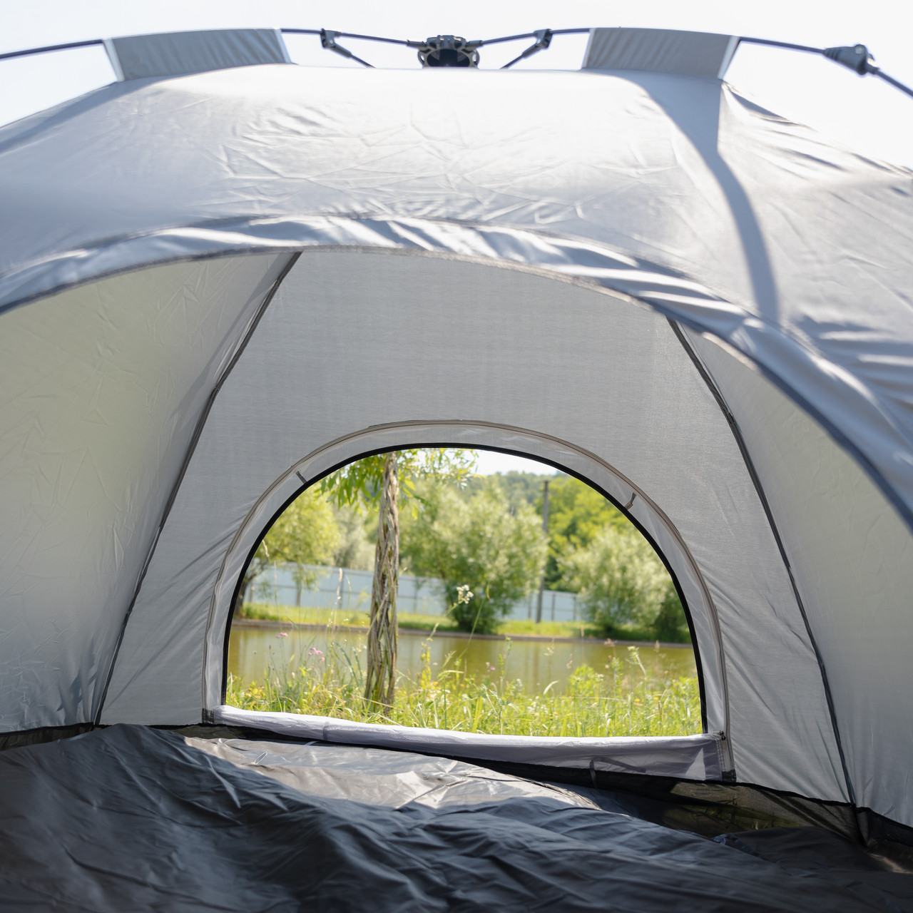 Намет кемпінговий 2 на 2 метри автоматичний для риболовлі походу туристичний LU-019G Сірий