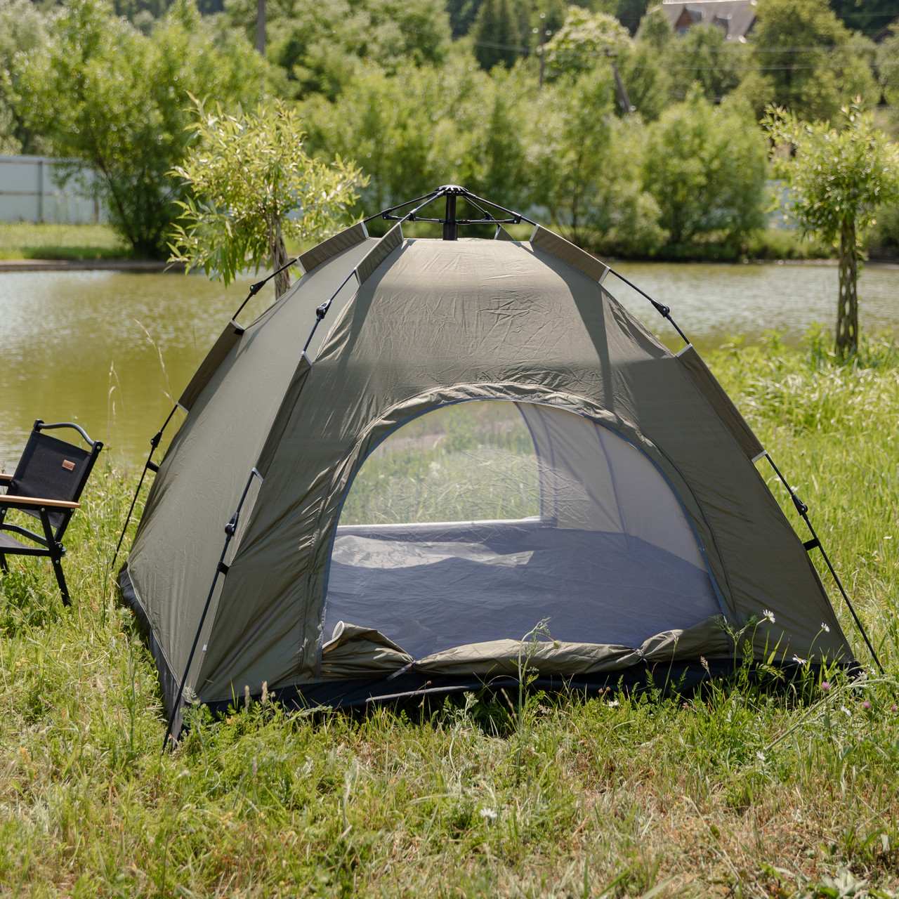Намет кемпінговий 2 на 2 метри автоматичний для риболовлі походу туристичний LU-019GR Зелений