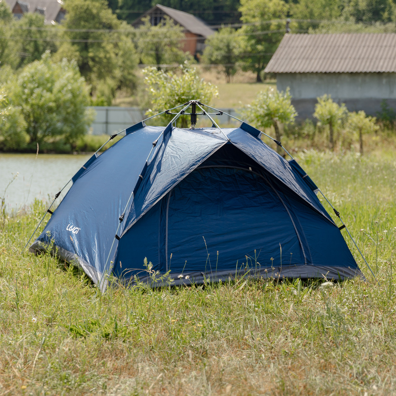 Намет кемпінговий тримісний 190×190×140 (см) автоматичний LU-002 Сиій