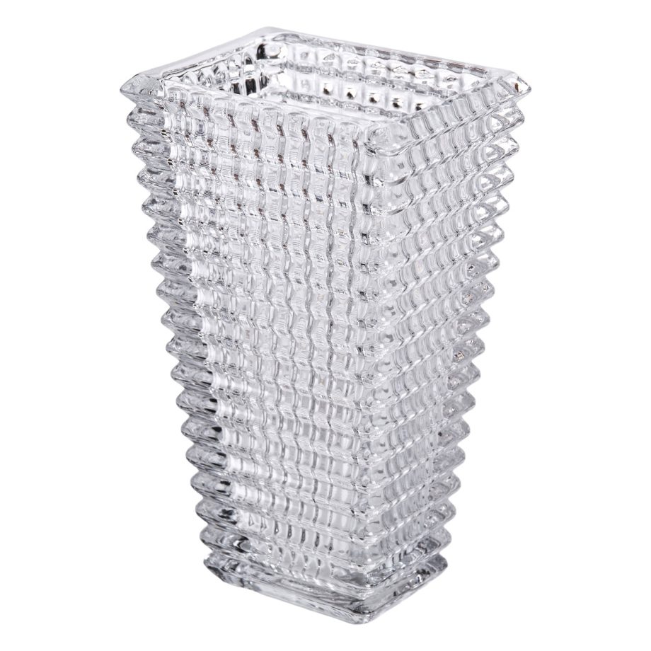 Прямокутна декоративна скляна ваза 13,5 x 10 x 22 см HP-1722