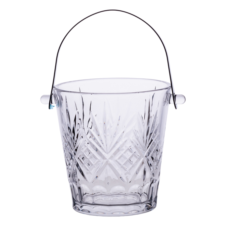 Відерце для льоду скляне 1 л з металевими щипцями HP-19-22GLASS
