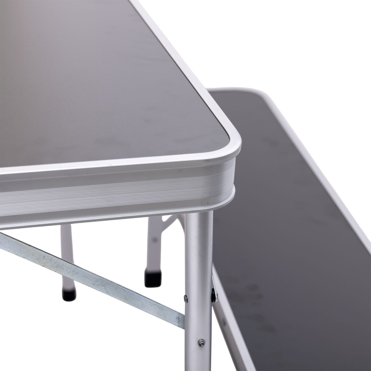 Комплект туристичний стіл + 2 лавки складні меблі Сірий Lugi JY-9060G