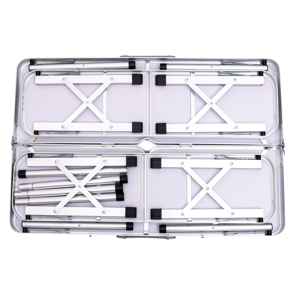 Комплект туристичний стіл + 2 лавки складні меблі Сірий Lugi JY-9060G