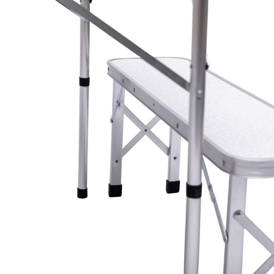 Комплект туристичний стіл + 2 лавки складні меблі Білий Lugi JY-9060W