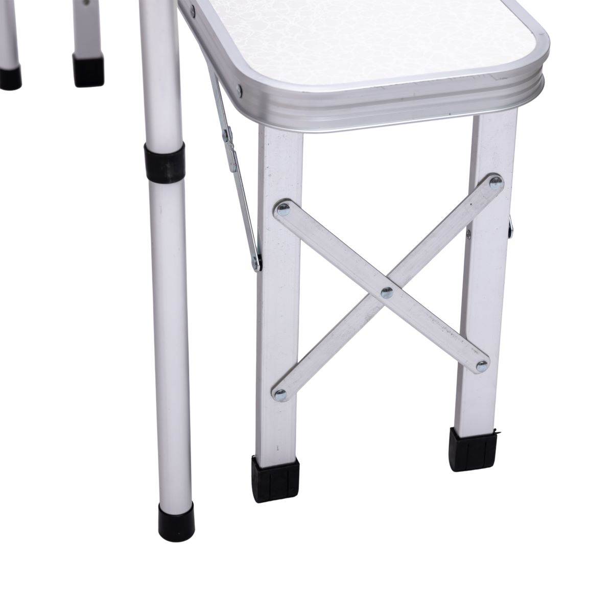 Комплект туристичний стіл + 2 лавки складні меблі Білий Lugi JY-9060W