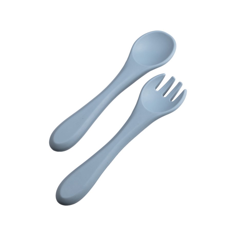 Дитячий набір силіконового посуду 7 предметів Синій HP34546BL