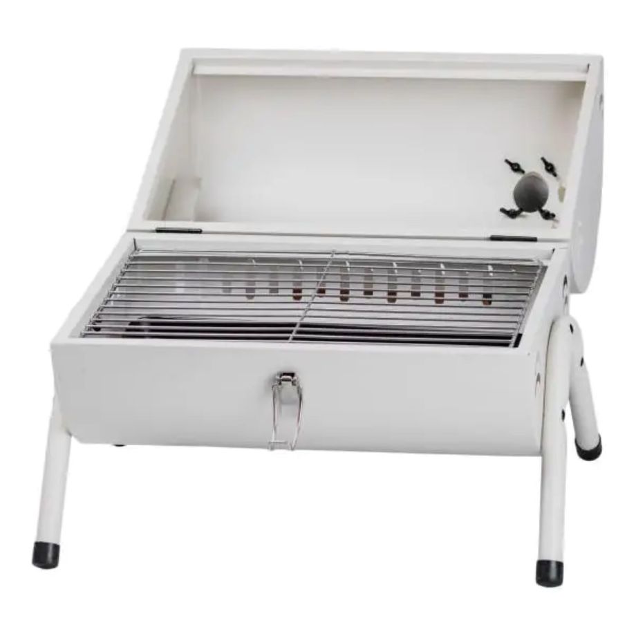 Мангал вугільний двосторонній 38×28×40 см з решіткою білий HP452GBE