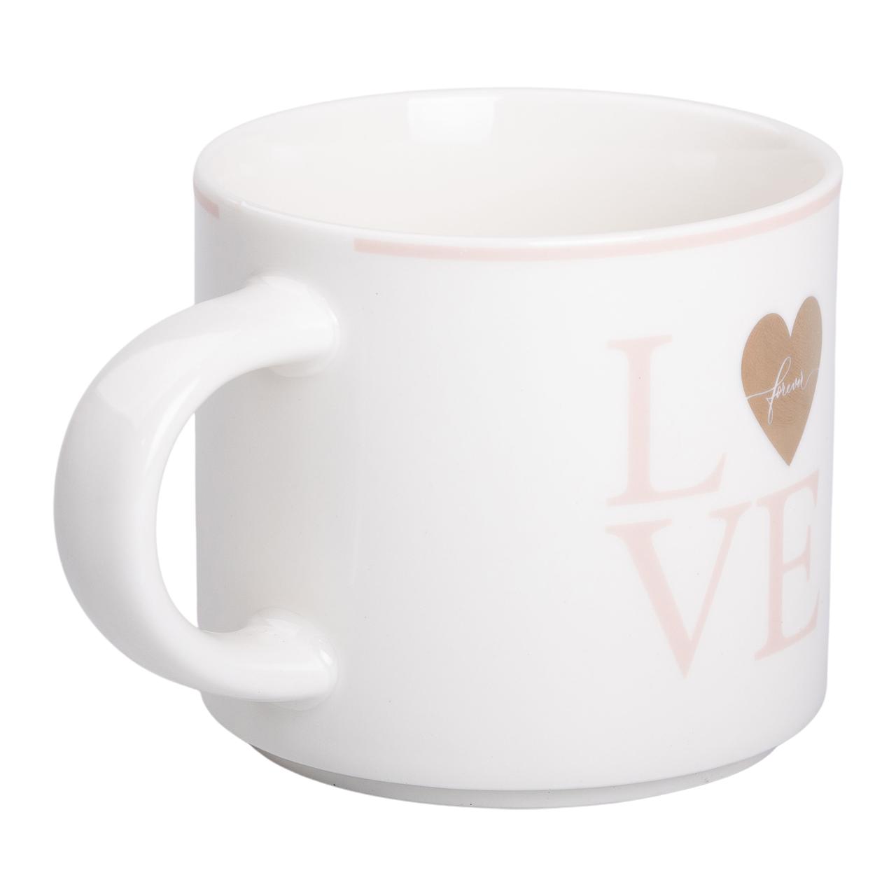 Чашка керамічна 350 (мл) для кави та чаю Love Біла RX-N240126WL