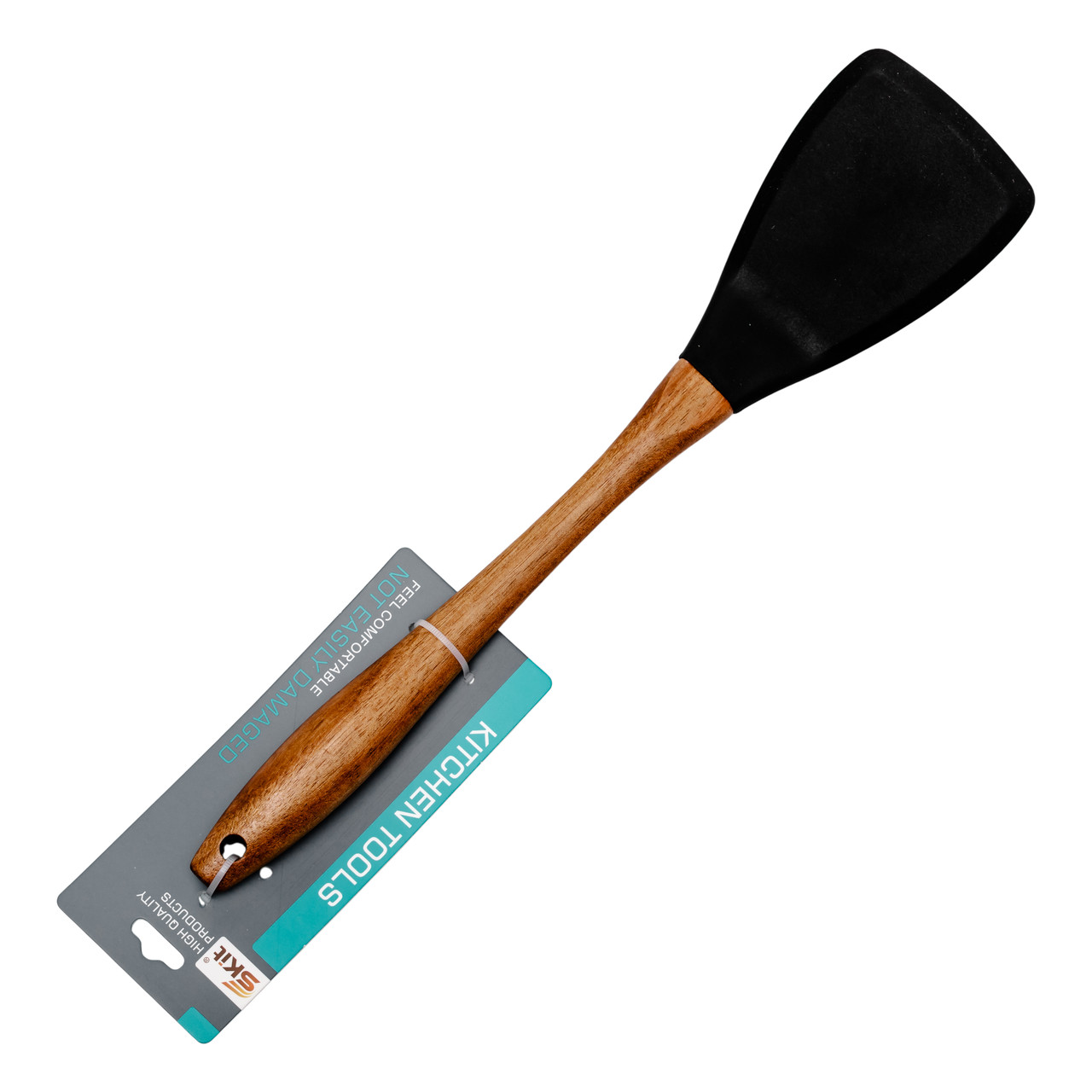 Лопатка силіконова кухонна для сковороди 33 (см) лопатка з силікону для кухні з дерев&apos;яною ручкою HP-8-56