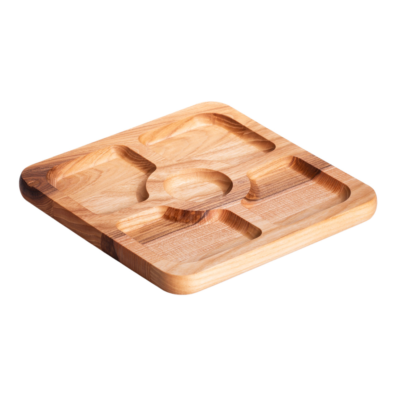 Менажниця на 5 секцій дерев'яна 25×25 см квадратна Lugi T43W250