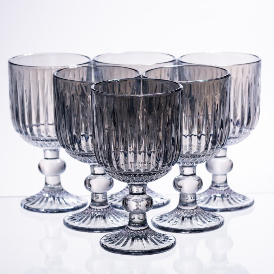 Набір келихів для вина 6 (шт) по 220 (мл) Блакитний HP-19-68