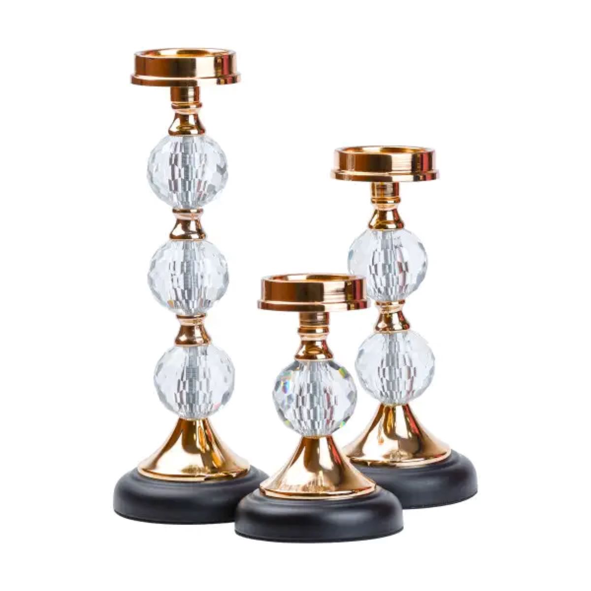 Набір свічників на металевій ніжці 3 шт 43/34/ 27 см HP48633